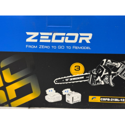 Акумуляторна Пила ланцюгова ZEGOR CSPB-21BL-12" 2*(21 V, 6 Ач) PROFESSIONAL