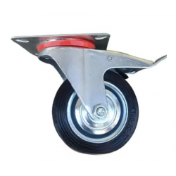 Колесо поворотне 100 мм з гальмом на мобільні стенди вітрини тумби