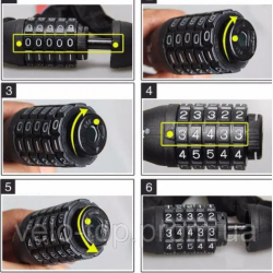 Велозамок ланцюговий кодовий