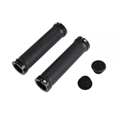 Грипси велосипедні пара довжина 130 мм чорні з фіксаторами