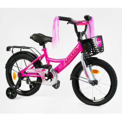 Велосипед дитячий 16 CORSO MAXIS рожевий з кошиком