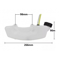 Бензобак мотокоси в зборі (пряма горловина)