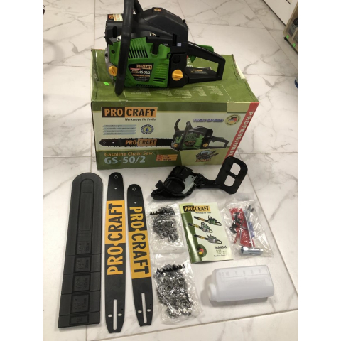 Ланцюгова Бензопила Procraft GS-50/2 (2 шини + 2 ланцюги)