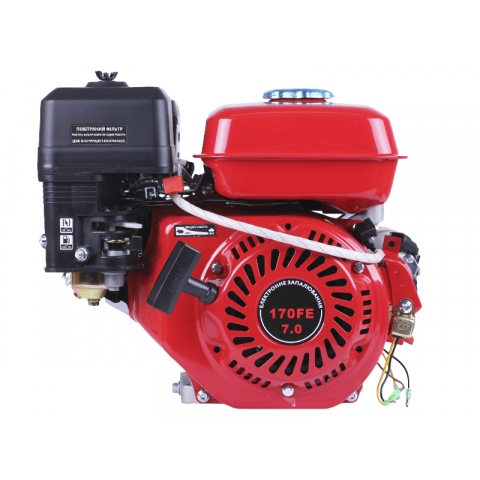 Двигун 170FE - бензин (під шліци діаметр 20 мм) (7 к.с.) з електростартером TATA