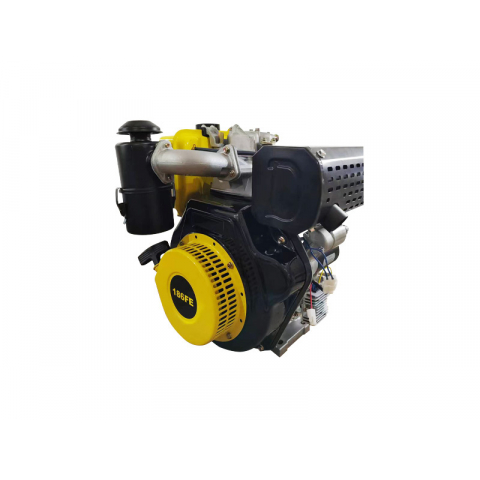 Двигун 186FE - дизель (під шпонку діаметр 25 мм) (8 л.с.) з електростартером - YBX