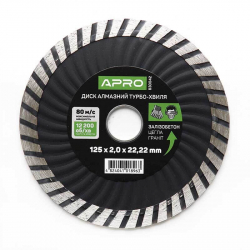 Диск до бетону 125х2,0мм (22-24%) турбо-хвиля APRO