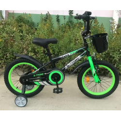Дитячий велосипед X-Treme FLASH 16" чорно-зелений