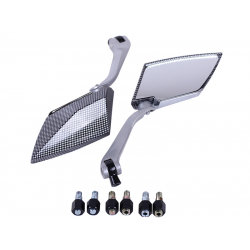 Дзеркала з перехідниками 2138 срібло шахматка (комплект) - АМ