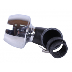 Фільтр нульовий "Turbo" чорний хром Ø42 мм 90° (125-150сс) - АМ