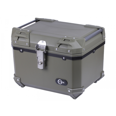 Кофр прямокутний для мотоцикла пластиковий зелений, 45л - YBX