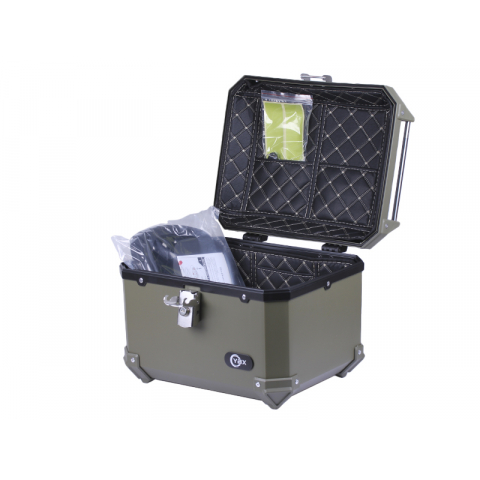 Кофр прямокутний для мотоцикла пластиковий зелений, 45л - YBX