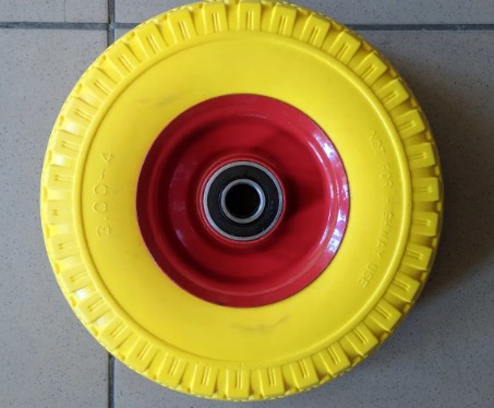 Колесо в зборі Безкамерне 3.00-4 на тачку з пінополіуретан під вісь 20 мм