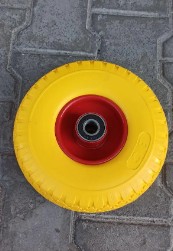 Колесо в зборі Безкамерне 3.00-4 на тачку з пінополіуретан під вісь 20 мм