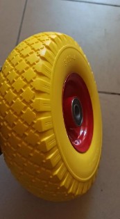 Колесо в зборі Безкамерне 3.00-4 на тачку з пінополіуретан під вісь 20 мм