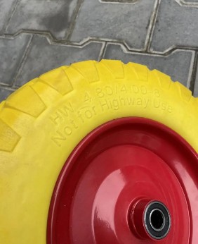 Колесо в зборі 4.80/4.00-8 на тачку з пінополіуретану під вісь 16 мм