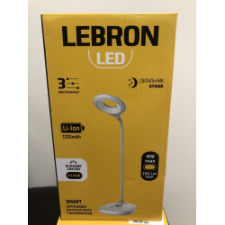 LED лампа настільна LEBRON L-TL-L-44, 4W, 4100K, Li-ion 1200mAh, біла, USB