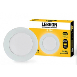LED світильникк LEBRON L-PR-1241, 12W, вбудований, 4100K, з блоком живлення