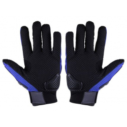 Моторукавички чорні з синім текстиль size XL MS06