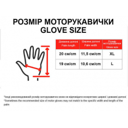 Моторукавички чорні з синім текстиль size XL MS06