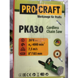 Акумуляторна пила ланцюгова Procraft PKA30 (без АКБ та ЗП)