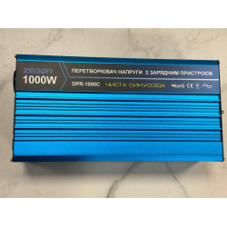 Перетворювач напруги ZEGOR DPR-1000C з зарядним пристроєм 1000W 12/220V