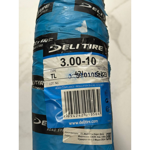 Покришка на скутер 3.00-10 Делі Таєр S-223 безкамерка Індонезія 