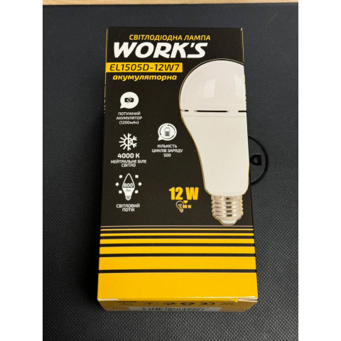 LED Лампа EL1505D-12W7 акумуляторна WORK'S
