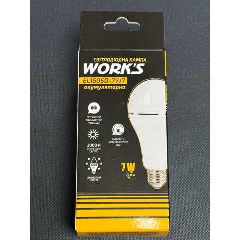 LED Лампа акумуляторна EL1505D-7W7 WORK'S
