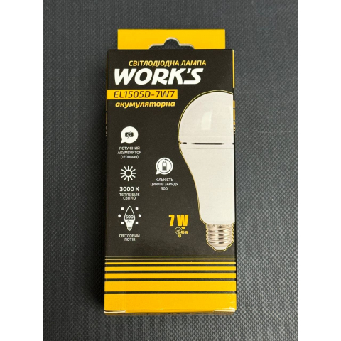 LED Лампа акумуляторна EL1505D-7W7 WORK'S