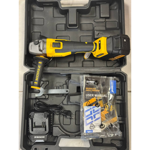 Акумуляторна шліфувальна машина Zegor Profesional 21V AGP-21BL кутова