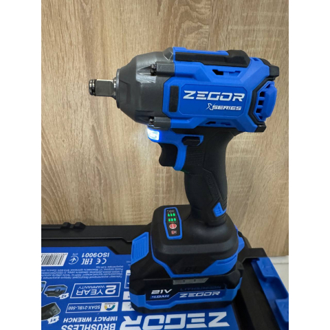 Акумуляторний безщітковий гайковерт ZEGOR SDAX-21BL-500 (+ 2 акб 4 А·год)