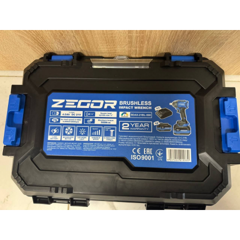 Акумуляторний безщітковий гайковерт ZEGOR SDAX-21BL-500 (+ 2 акб 4 А·год)