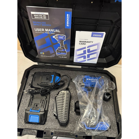 Акумуляторний безщітковий гайковерт ZEGOR SDAX-21BL-500 (+ 2 акб 4 А·год)