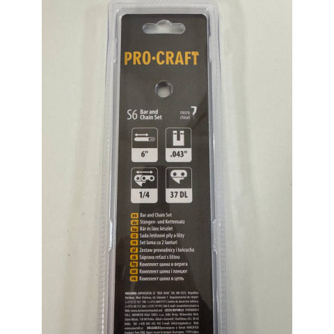 Шина + 2 ланцюга Procraft S6 до акумуляторної пили