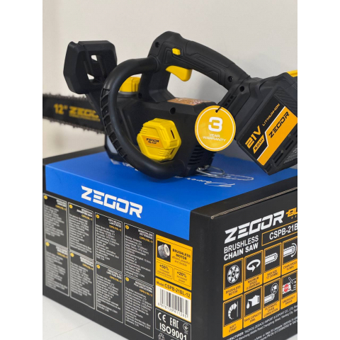 Акумуляторна Пила ланцюгова ZEGOR CSPB-21BL-12" 2*(21 V, 6 Ач) PROFESSIONAL