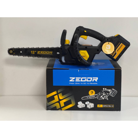 Акумуляторна Пила ланцюгова ZEGOR CSPB-21BL-12" 2*(21 V, 6 Ач) PROFESSIONAL