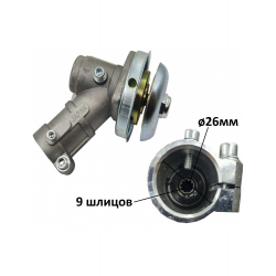 Редуктор на бензокосу нижний 9 шліців ø26мм