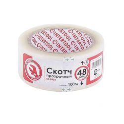 Скотч прозорий 48мм*100м*52мкм INTERTOOL