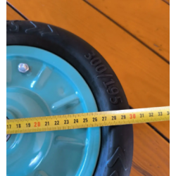 Колесо безкамерне для тачки 300 мм під вісь 20 мм в зборі гусматік