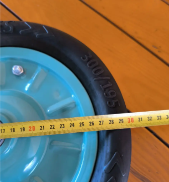 Колесо безкамерне для тачки 300 мм під вісь 20 мм в зборі гусматік