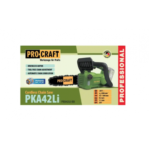 Акумуляторна ланцюгова пила Procraft PKA42Li (з 1 4А/Ч АКБ і ЗП)
