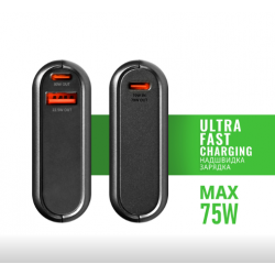 Повербанк 20000mAh VIDEX VPB-202C 75W Black для телефону та ноутбука