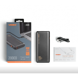 Повербанк 20000mAh VIDEX VPB-202C 75W Black для телефону та ноутбука