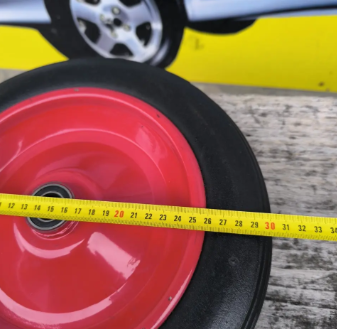 Колесо безкамерне гусматік 300 мм під вісь 20 мм в зборі для візків Аслан 