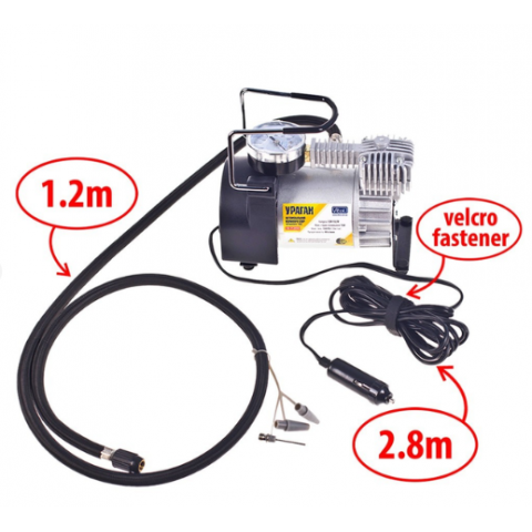 Компресор автомобільний "Ураган" КА-У12050 прикур.+перехідник