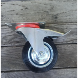 Колесо поворотне 100 мм з гальмом на мобільні стенди вітрини тумби