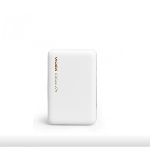 Повербанк з бездротовою зарядкою 10000mAh VIDEX VPB-331 PD20W Білий