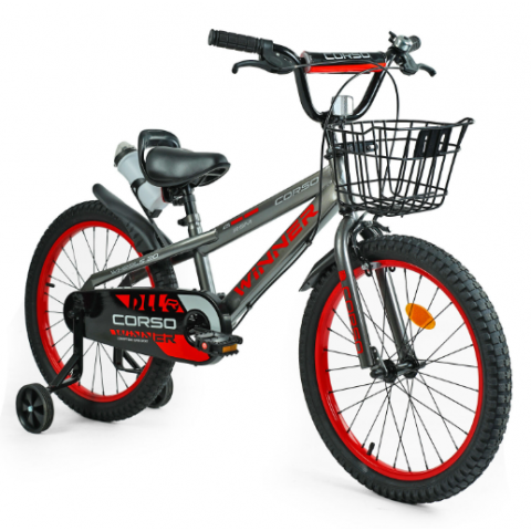 Дитячий велосипед 20 Corso «WINNER» чорно-червоний