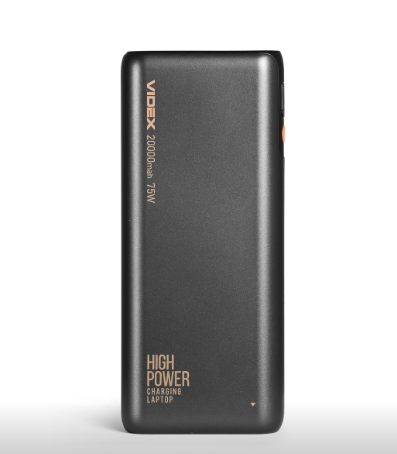 Повербанк 20000mAh VIDEX VPB-202C 75W Black для телефону та ноутбука