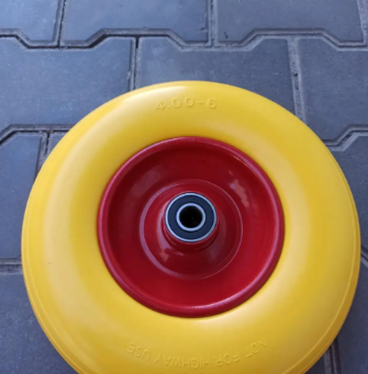 Колесо в зборі з пінополіуретану 4.00-6 на тачку під вісь 20 мм